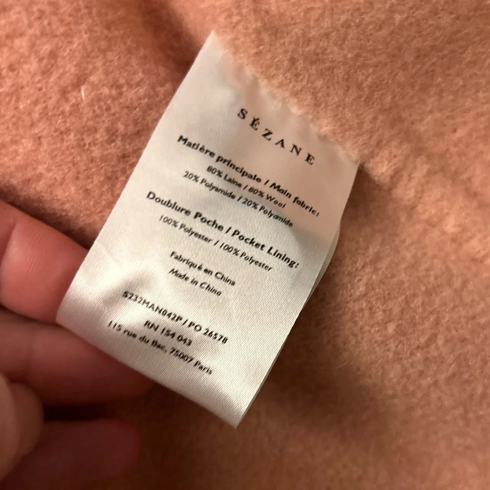 Sezane pink plaid Devan Cape - Picture 8 of 8